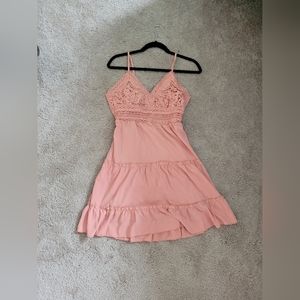 Blush pink tiered dress